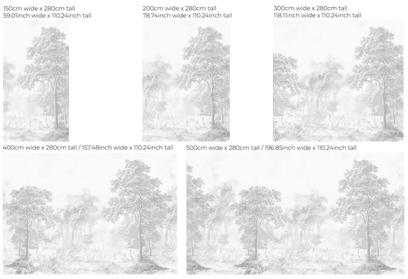 Landschaftstapete – ROMANTISCHER GARTEN grey