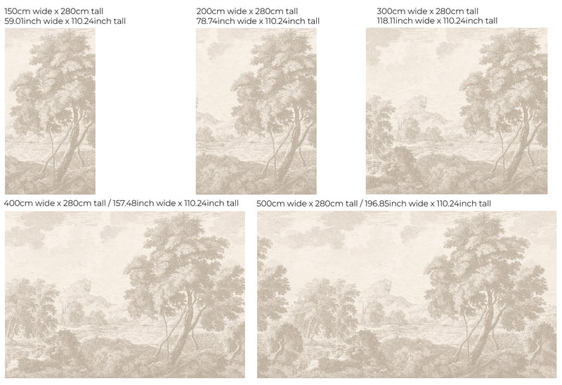 Landscape Wallpaper - ENGRAVED beige