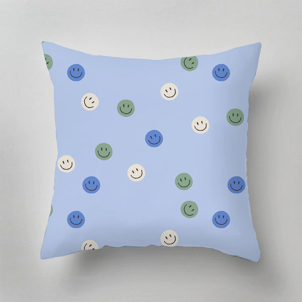 Indoor Pillow - Smiley Blue