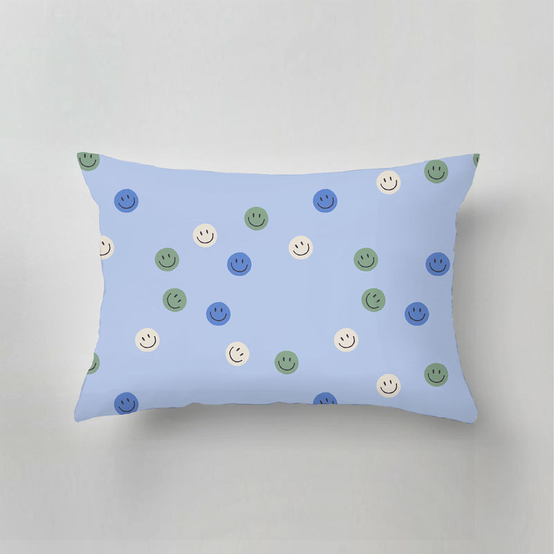 Outdoor Pillow - Smiley Light Blue