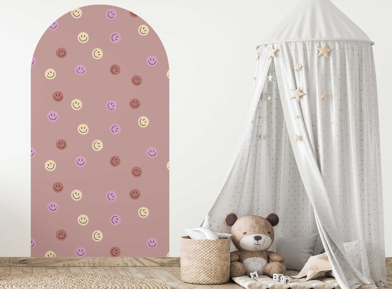 Peel and stick Arch Wallpaper Decal - Smiley Soft Terra