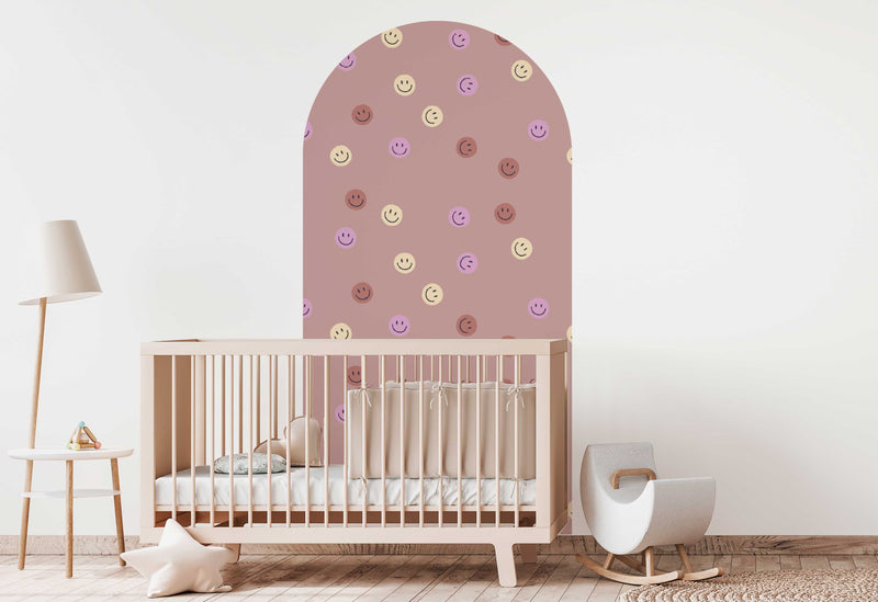 Peel and stick Arch Wallpaper Decal - Smiley Soft Terra