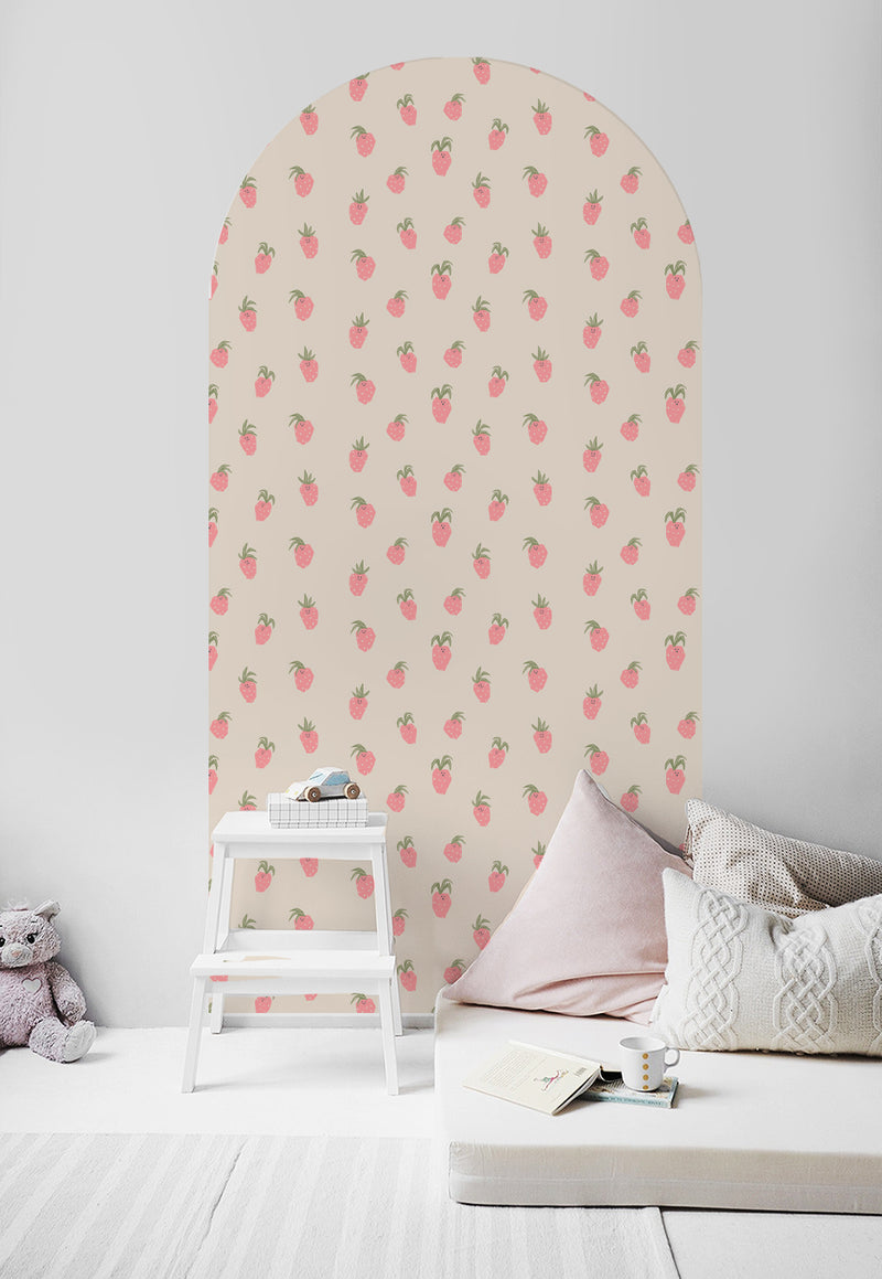 Peel and Stick Arch Wallpaper Decal - Straw Berry