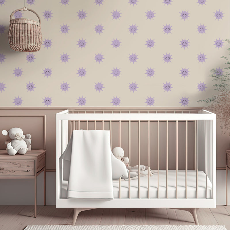 Papel pintado en rollo - Sunny Off White/Lilac