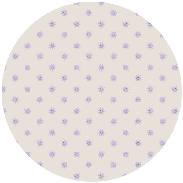 Sticker mural rond - Sunny Off White/Lilac