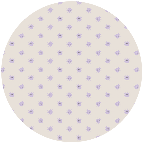 Runder Wandaufkleber - Sunny Off White/Lilac