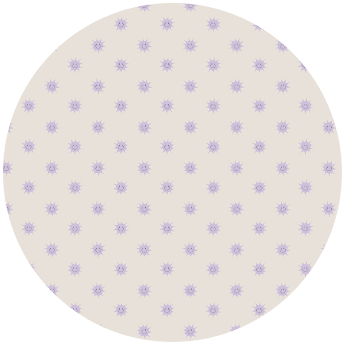 Round wall sticker - Sunny Off White/Lilac
