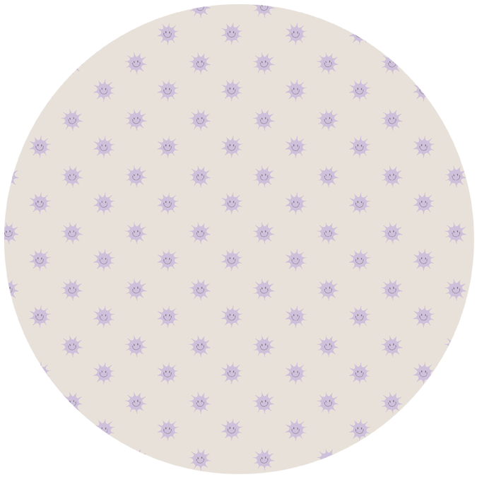 Runder Wandaufkleber - Sunny Off White/Lilac