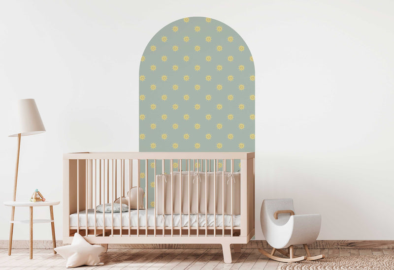 Peel and stick Arch Wallpaper Decal - Sunny Green/yellow