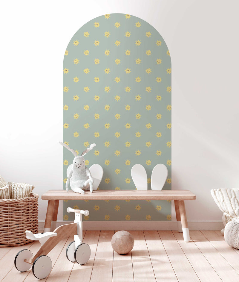 Peel and stick Arch Wallpaper Decal - Sunny Green/yellow