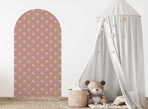 Peel and stick Arch Wallpaper Decal - Sunny Terra / Pink