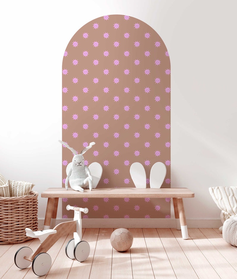 Zelfklevende behang boog sticker - Sunny Terra Pink