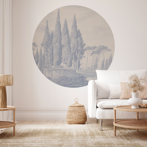 Sticker mural rond - Toscany Blue