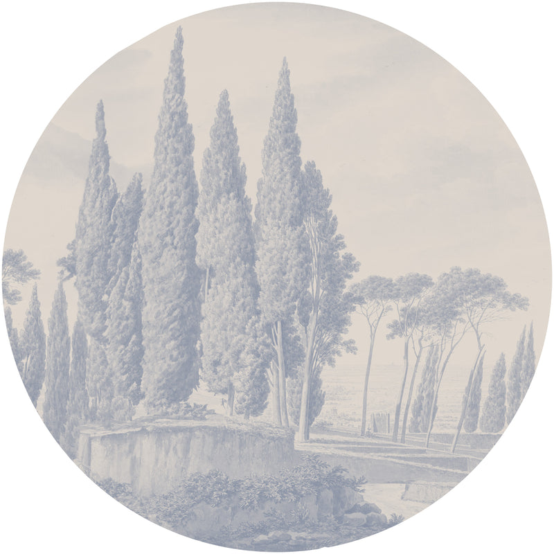 Sticker mural rond - Toscany Blue