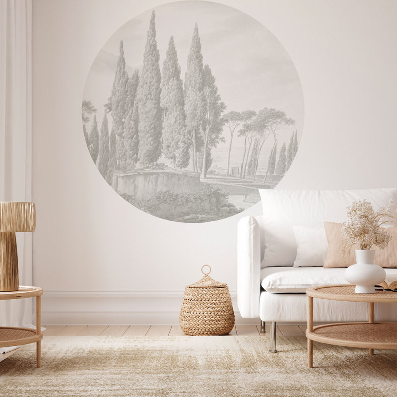 Sticker mural rond - Toscany Grey