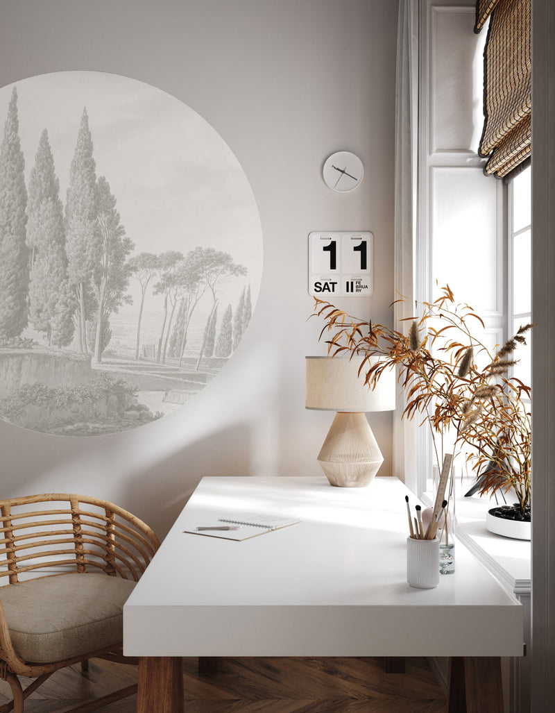 Sticker mural rond - Toscany Grey