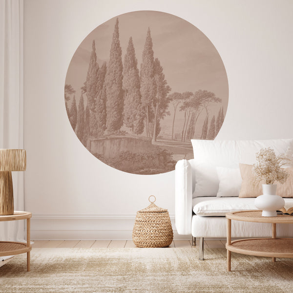 Sticker mural rond - Toscany Terra