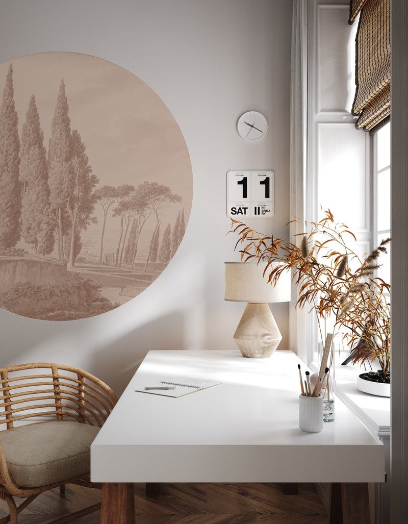 Sticker mural rond - Toscany Terra