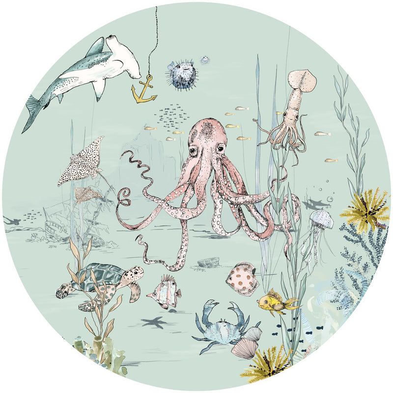 Round wall sticker - Underwater Wonders