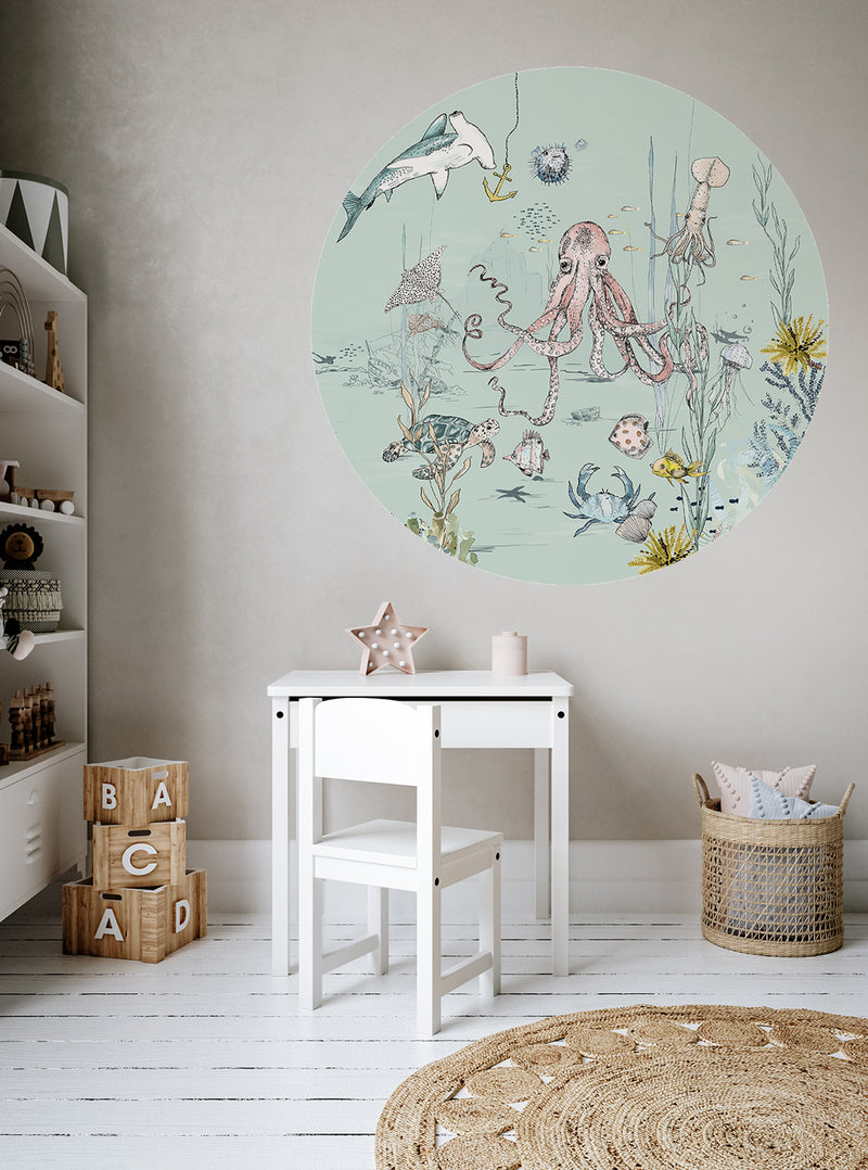 Round wall sticker - Underwater Wonders