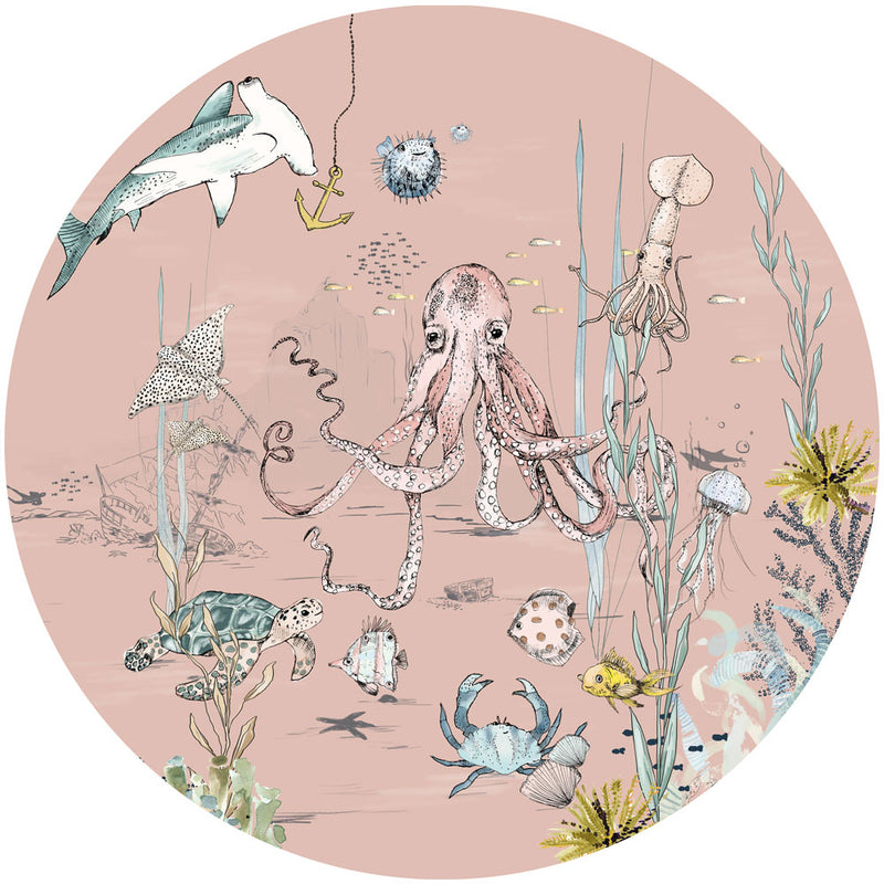 Round wall sticker - Underwater Wonders