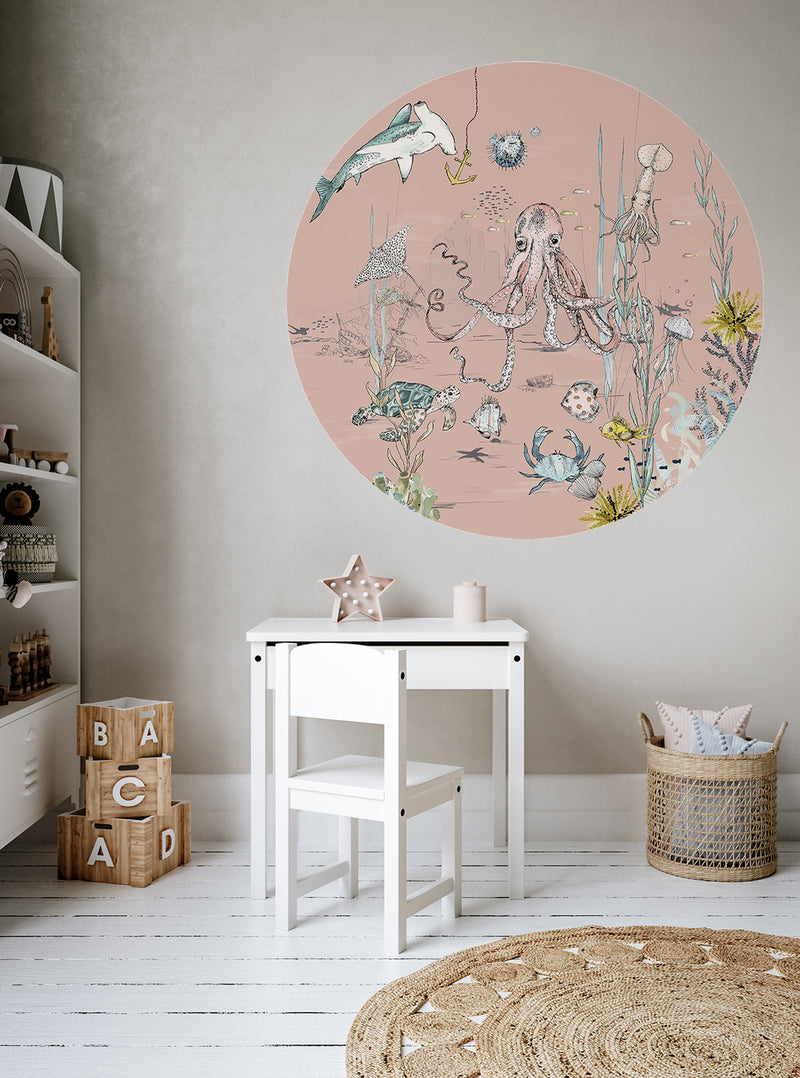 Round wall sticker - Underwater Wonders