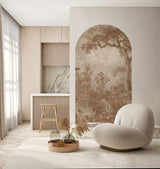 Peel and Stick Arch Wallpaper Decal - verdant palms