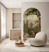Peel and Stick Arch Wallpaper Decal - verdant palms