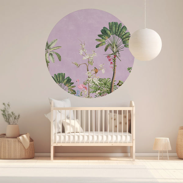 Round wall sticker - Vibrant Exotics Lilac