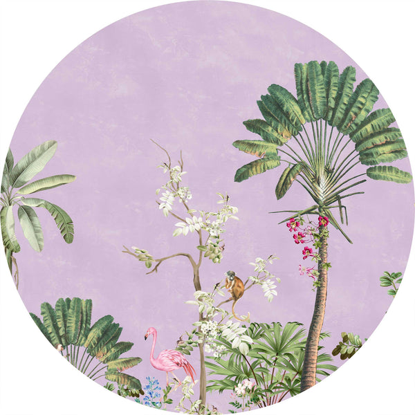 Round wall sticker - Vibrant Exotics Lilac
