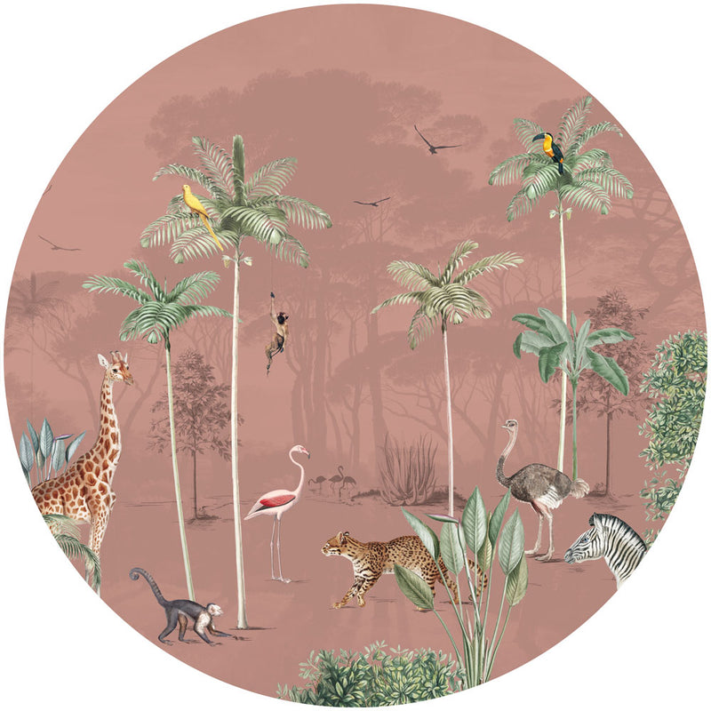 Round wall sticker - Wildlife's Playground