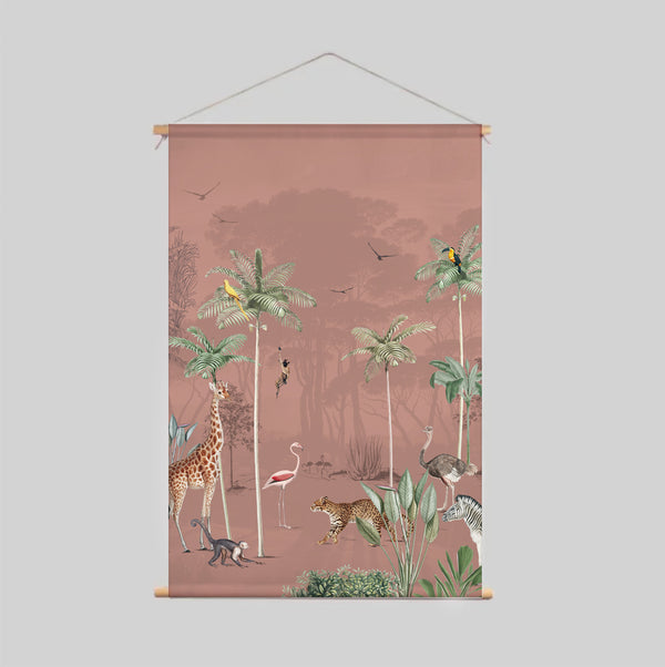 Textielposter - Speelplaats van de wilde natuur Blush