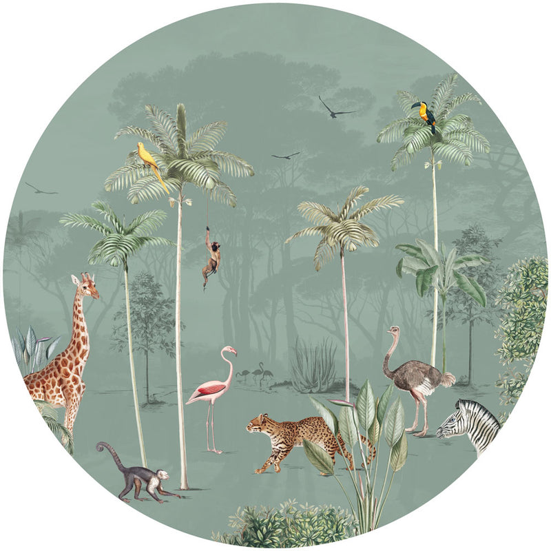 Round wall sticker - Wildlife's Playground