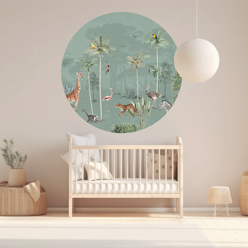 Round wall sticker - Wildlife's Playground
