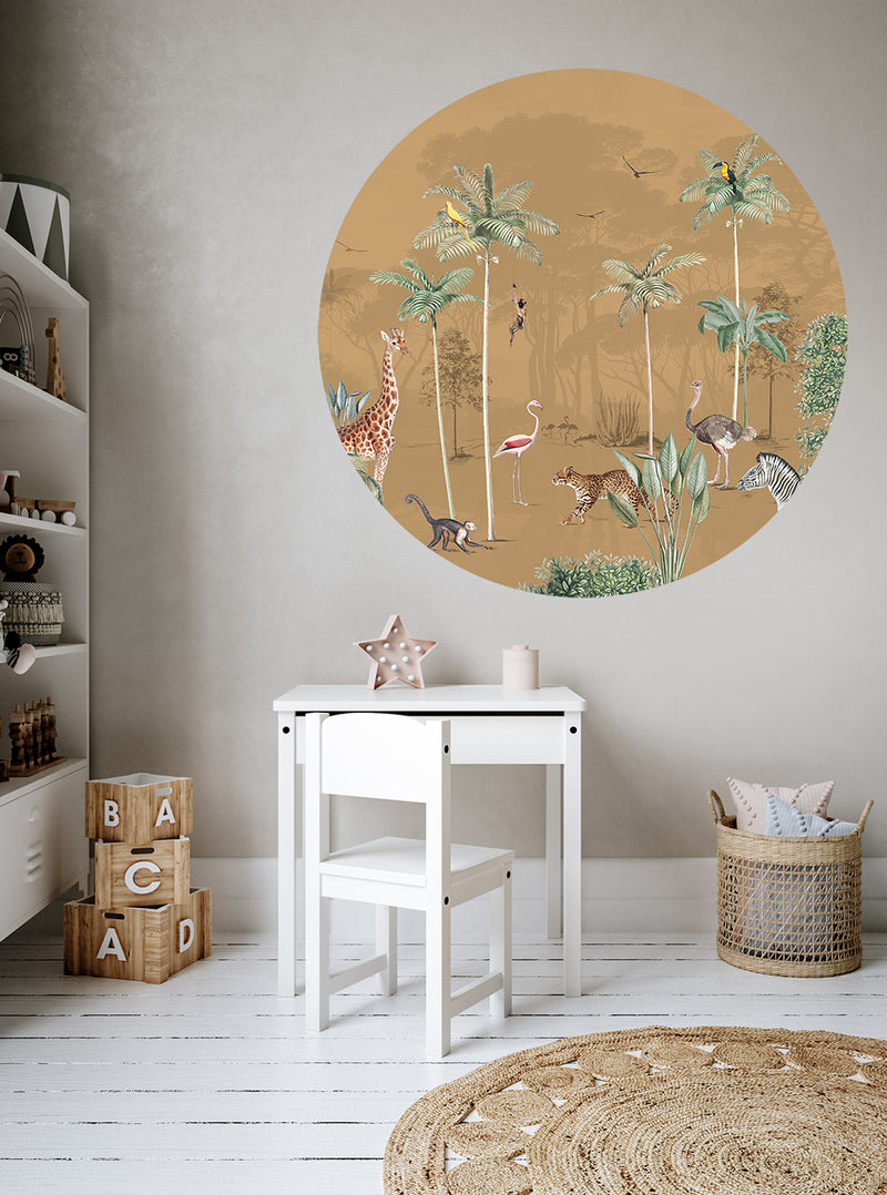 Round wall sticker - Wildlife's Playground