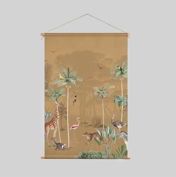 Textielposter - Speelplaats van de wilde natuur Ochre