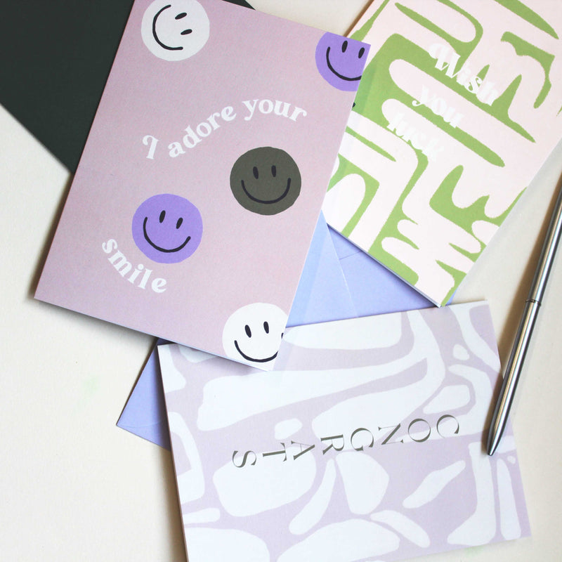 Set 6 Greeting cards - HAPPY VIBES