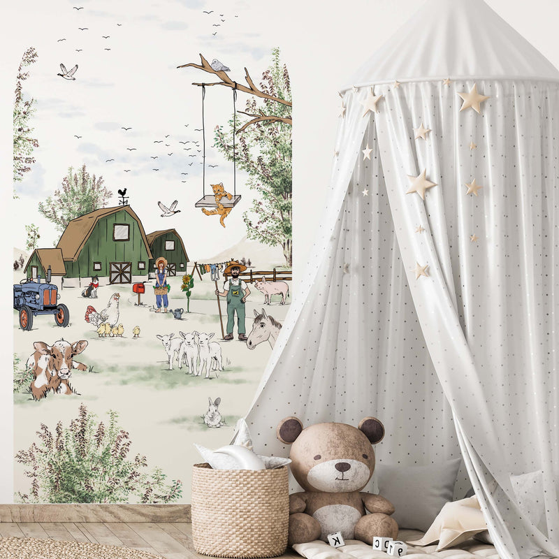 Peel and stick Arch Wallpaper Decal - Animal Farm