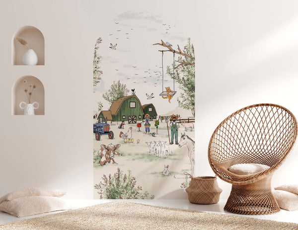 Peel and stick Arch Wallpaper Decal - Animal Farm