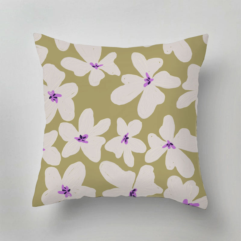 Outdoor Pillow - Bold Flowers Green