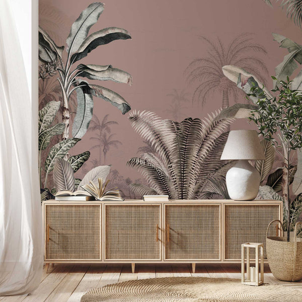 Jungle Behang - DREAMY JUNGLE - Dark Blush