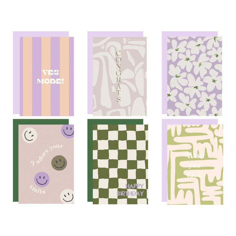Set 6 Grußkarten - GLÜCKLICHE VIBES