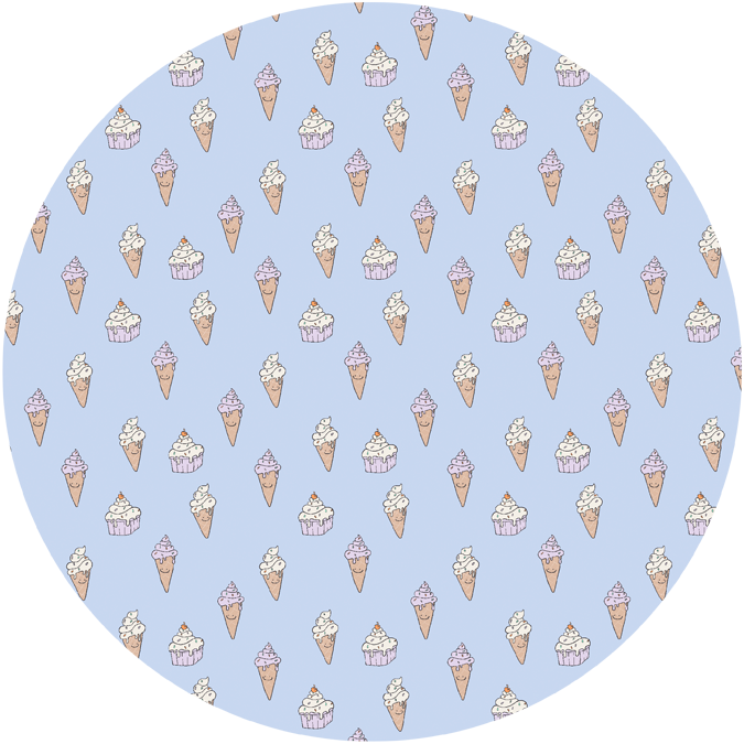 Sticker mural rond - Ice Cream lilac