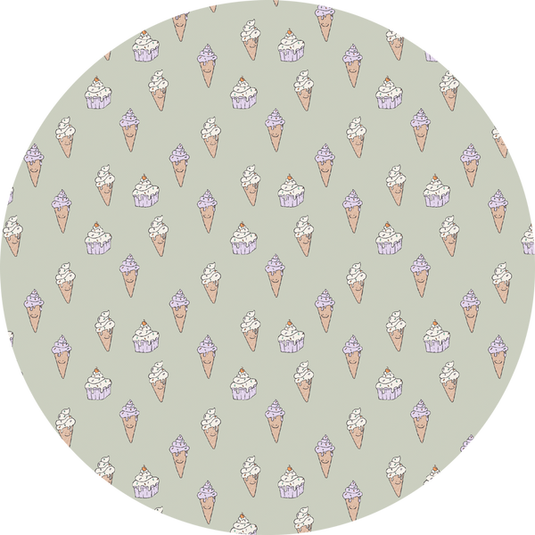 Ronde wandsticker - Ice Cream Green