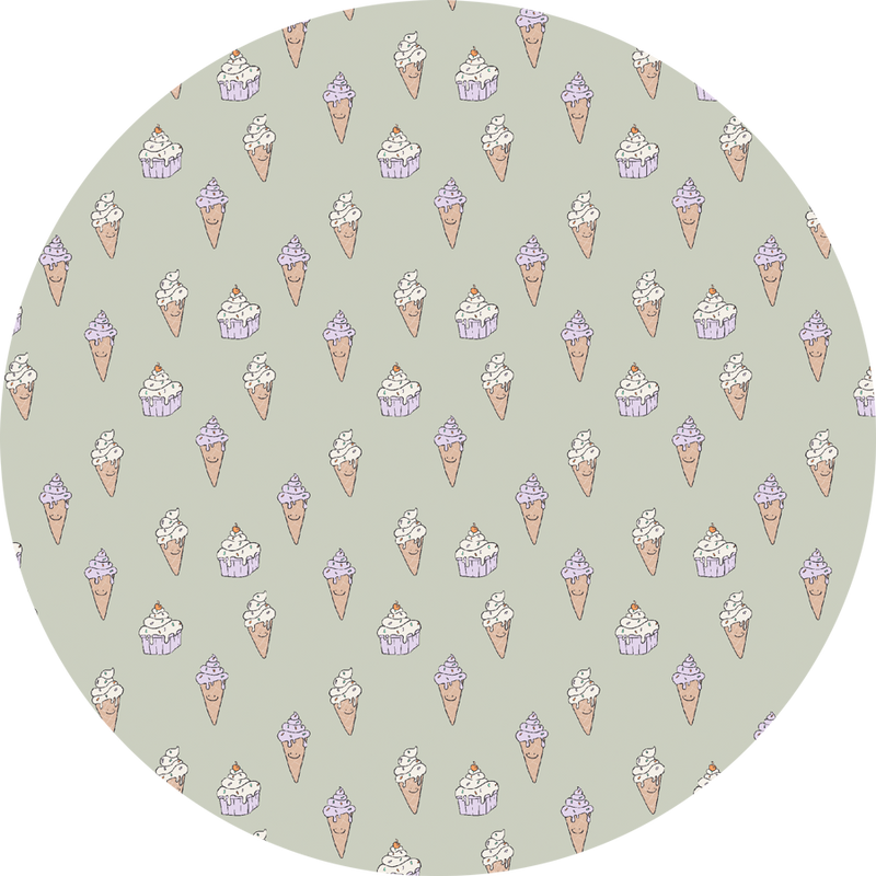 Ronde wandsticker - Ice Cream Green