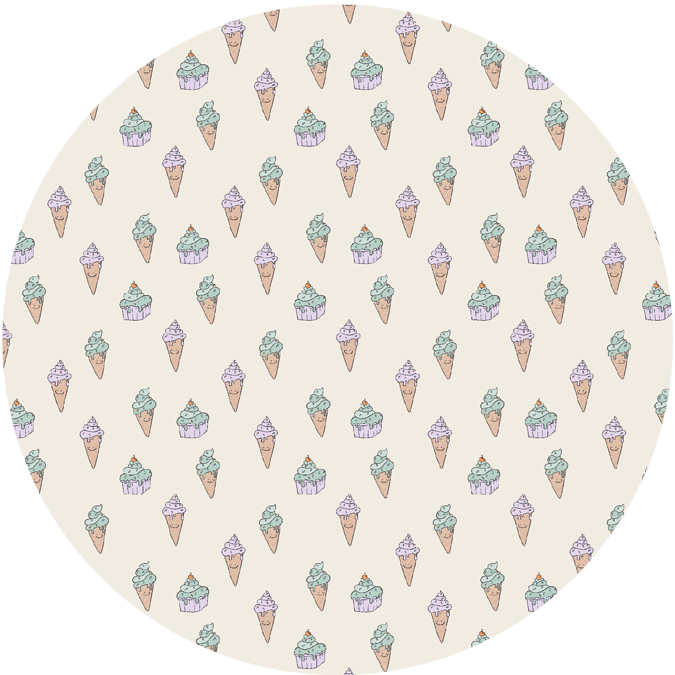 Sticker mural rond - Ice Cream Off White