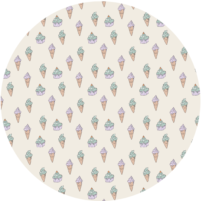 Round wall sticker - Ice Cream Off White