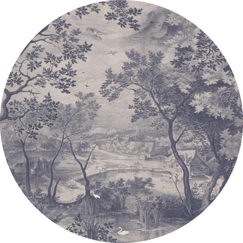Round wall sticker - Into The Woods Blue