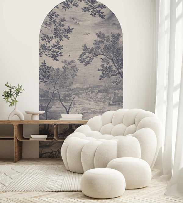 Peel and stick Arch Wallpaper Decal - Into The Woods Blue