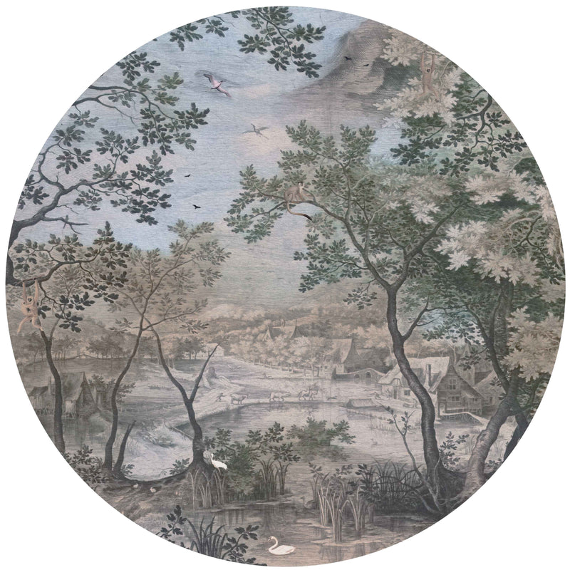 Sticker mural rond - Into The Woods Color